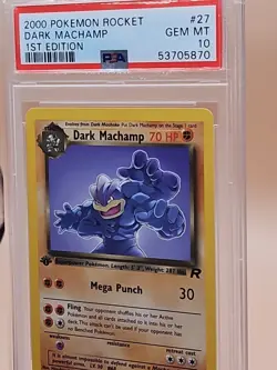 2000 Pokemon Team Rocket 1st Edition Dark Machamp #27 Gem Mint PSA 10 Non-Holo - Image 3