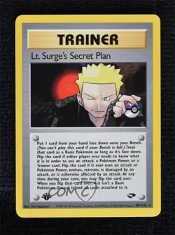 Lt Surge's Secret Plan 1st Ed. Pokemon Gym Challenge #107 2000 - Image 1