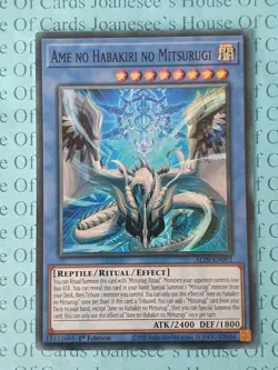 ALIN-EN092 Ame no Habakiri no Mitsurugi Super Rare Yu-Gi-Oh Card 1st Edition New - Image 1