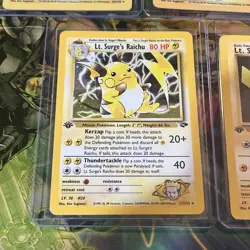 Vintage Raichu Pokemon Card Lot Of 8 WOTC Rare Holo First Edition Gym Challenge - Image 2
