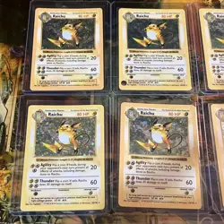 Vintage Raichu Pokemon Card Lot Of 8 WOTC Rare Holo First Edition Gym Challenge - Image 4