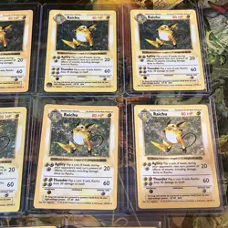 Vintage Raichu Pokemon Card Lot Of 8 WOTC Rare Holo First Edition Gym Challenge - Image 5