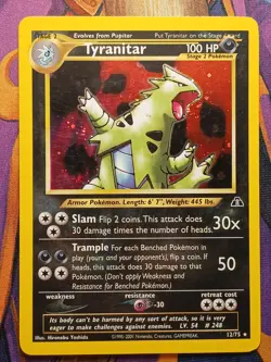 Tyranitar - 12/75 - Neo Discovery - Holo Rare *SWIRL* - LP - Pokemon Card - Image 1