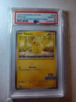 PSA 10 Gem Mint Pokemon Pikachu Illustration Contest #214 Scarlet Violet Promo🔥 - Image 1