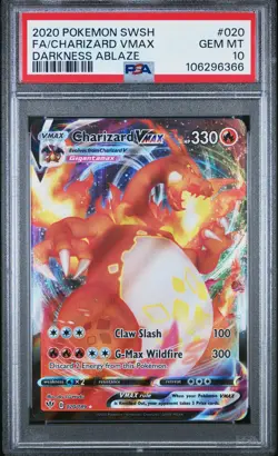 2020 POKEMON SWORD & SHIELD DARKNESS ABLAZE #020 FULL ART/CHARIZARD VMAX PSA 10 - Image 1