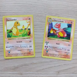 Pokemon TCG Vintage Charmander 46/102 Charmeleon 24/102 Shadowless Base Set - Image 1