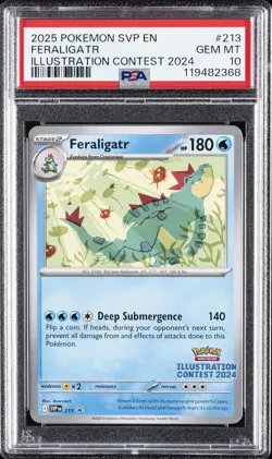 2025 POKEMON SVP EN-SV BLACK STAR PROMO #213 FERALIGATR PSA 10 - Image 1
