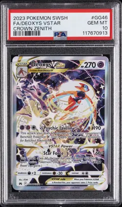 2023 POKEMON SWORD & SHIELD CROWN ZENITH #GG46 FULL ART/DEOXYS VSTAR PSA 10 - Image 1