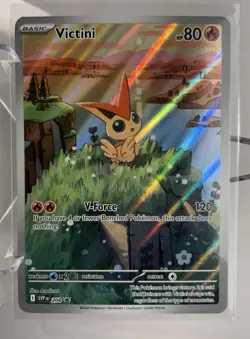 Victini Black Star Promo SVP208 NM Black Bolt White Flare Pokemon Normal Size - Image 1