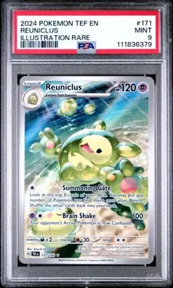 REUNICLUS #171 PSA 9 • 2024 Illustration Rare Pokemon Temporal Forces - Image 1