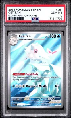 2024 POKEMON SSP EN-SURGING SPARKS ILLUSTRATION RARE #201 CETITAN PSA 10 - Image 1