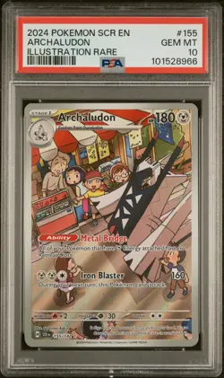 2024 POKEMON SCR EN-STELLAR CROWN ILLUSTRATION RARE #155 ARCHALUDON PSA 10 - Image 1