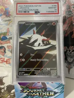 2024 POKEMON SSP EN-SURGING SPARKS ILLUSTRATION RARE #196 LARVESTA PSA 10 - Image 1