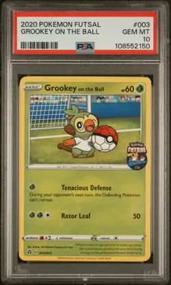 2020 POKEMON FUTSAL #003 GROOKEY ON THE BALL PSA 10 - Image 1
