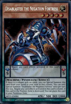 Disablaster the Negation Fortress 1st Prismatic Secret MP25-EN084 Yu-Gi-Oh! - Image 1