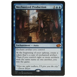 x1 Mechanized Production J22 MTG M/NM Blue Mythic Enchantment Aura TCG CCG - Image 1