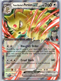 Team Rocket's Persian ex 218 Near Mint Destined Rivals Black Star Promo Pokemon - Image 1