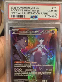 2025 pokemon destined rivals DRI EN Team Rockets Mewtwo EX 231/182 PSA 10 Rare - Image 5