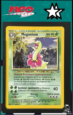 Carte Pokemon Meganium 11/111 Holo Edition 2 Neo Genesis Wizards FR - Image 1