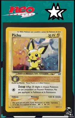 Carte Pokemon Pichu 12/111 Holo Edition 2 Neo Genesis Wizards FR 3 - Image 1