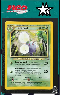 Carte Pokemon Cotovol 7/111 Holo Edition 2 Neo Genesis Wizards FR 2 - Image 1