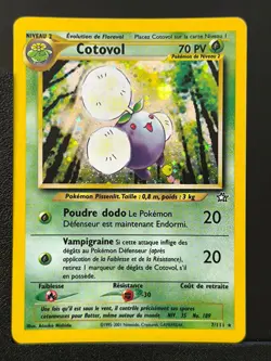 Carte Pokemon Cotovol 7/111 Holo Edition 2 Neo Genesis Wizards FR 3 - Image 2