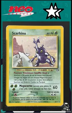 Carte Pokemon Scarhino 6/111 Holo Edition 2 Neo Genesis Wizards FR - Image 1