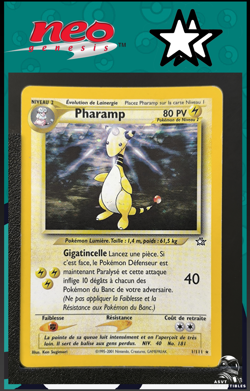 Carte Pokemon Pharamp 1/111 Holo Edition 2 Neo Genesis Wizards FR - Image 1