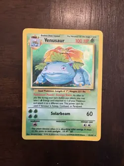 Pokemon TCG Venusaur Holo Rare Card Base Set - Image 1