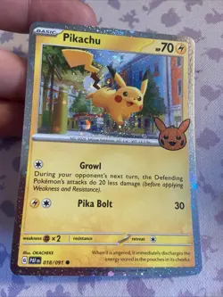 Pikachu 018/091 - Cosmos Holo - 2024 Trick Or Trade Pokemon Card NM - Image 2