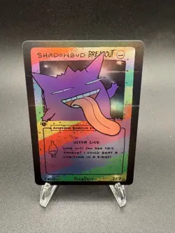 Pokederp BREAKOUT Shadowbud Holo 2/7 - Gengar Pokemon Derpy Fan Art Card - Image 1
