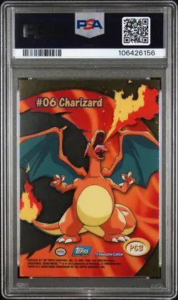 2000 TOPPS POKEMON TV ANIMATION CLEAR CARDS #PC3 CHARIZARD PSA 8 - Image 2
