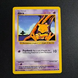 Pokemon Cards: Base Set Shadowless Common: Abra 43/102 - Image 1