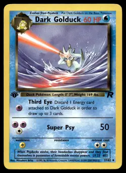 Dark Golduck 37/82 Pokemon Card 1st Ed Team Rocket Uncommon 60 HP LP AJ - Image 1
