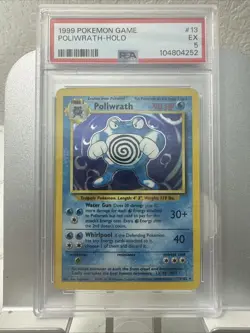 1999 POKEMON GAME #13 POLIWRATH-HOLO PSA 5 - Image 1