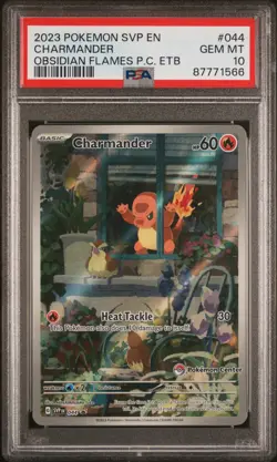 2023 POKEMON SVP OBSIDIAN FLAMES POKEMON CENTER ETB PROMO #044 CHARMANDER PSA 10 - Image 1