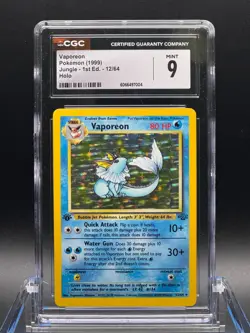 CGC 9 MINT ✨ - Vaporeon 12/64 Jungle Holo 1st Edition - 1999 Pokemon - Image 1