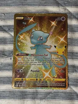 Pokemon Gold Mew 025/025 25th Anniversary Celebrations 2021 Full Art Rare Golden - Image 1