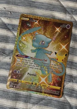 Pokemon Gold Mew 025/025 25th Anniversary Celebrations 2021 Full Art Rare Golden - Image 2