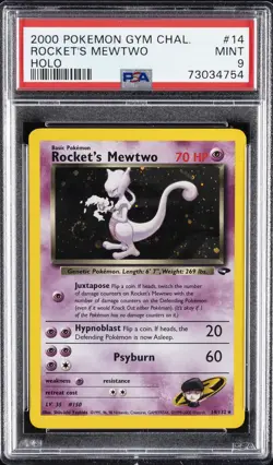 2000 POKEMON GYM CHALLENGE HOLO #14 ROCKET'S MEWTWO PSA 9 - Image 1