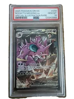 Rocket's Nidoking Ex #233 2025 Pokemon Dri En-Destined Rivals PSA 10 SIR - Image 1