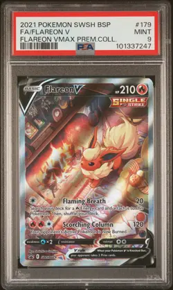 2021 POKEMON SWSH BLACK STAR PROMO #179 FULL ART/FLAREON V PSA 9 - Image 1