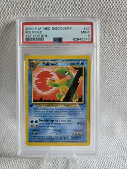 2001 Pokemon NEO DISCOVERY 1st edition POLITOED #27/75 PSA 9 MINT - Image 1