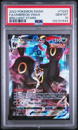 2022 POKEMON SWORD & SHIELD BRILLIANT STARS #TG23 FULL ART/UMBREON VMAX PSA 10 - Image 1