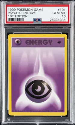 1999 POKEMON BASE SET 1ST EDITION #101 PSYCHIC ENERGY PSA 10 - Image 1