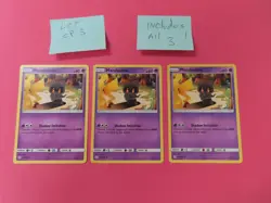 X 3 POKEMON TCG Marshadow 103/236 S&M Cosmic Eclipse Non Holo NM Pikachu - Image 1