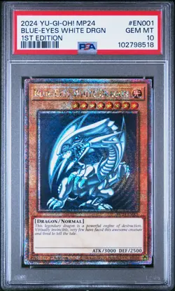 2024 YU-GI-OH! MP24-25TH ANV TIN: DUELING MIRRORS BLUE-EYES WHITE DRAGON PSA 10 - Image 1