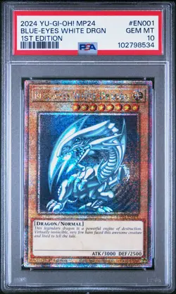 2024 YU-GI-OH! MP24-25TH ANV TIN: DUELING MIRRORS BLUE-EYES WHITE DRAGON PSA 10 - Image 1
