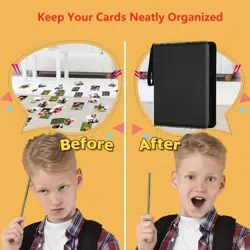 Trading Card Binder with 400 Pockets, Zipper Closure, Card Black-400 Pockets - Image 4