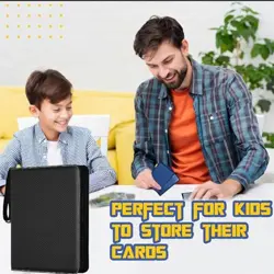 Trading Card Binder with 400 Pockets, Zipper Closure, Card Black-400 Pockets - Image 5